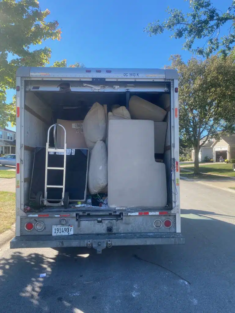 How Junk Removal Works?
24-7JUNK.COM truck loaded up after a furniture removal in Schaumburg, IL 60193